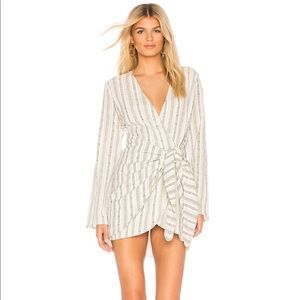 The Meadow Mini Dress in White Stripe